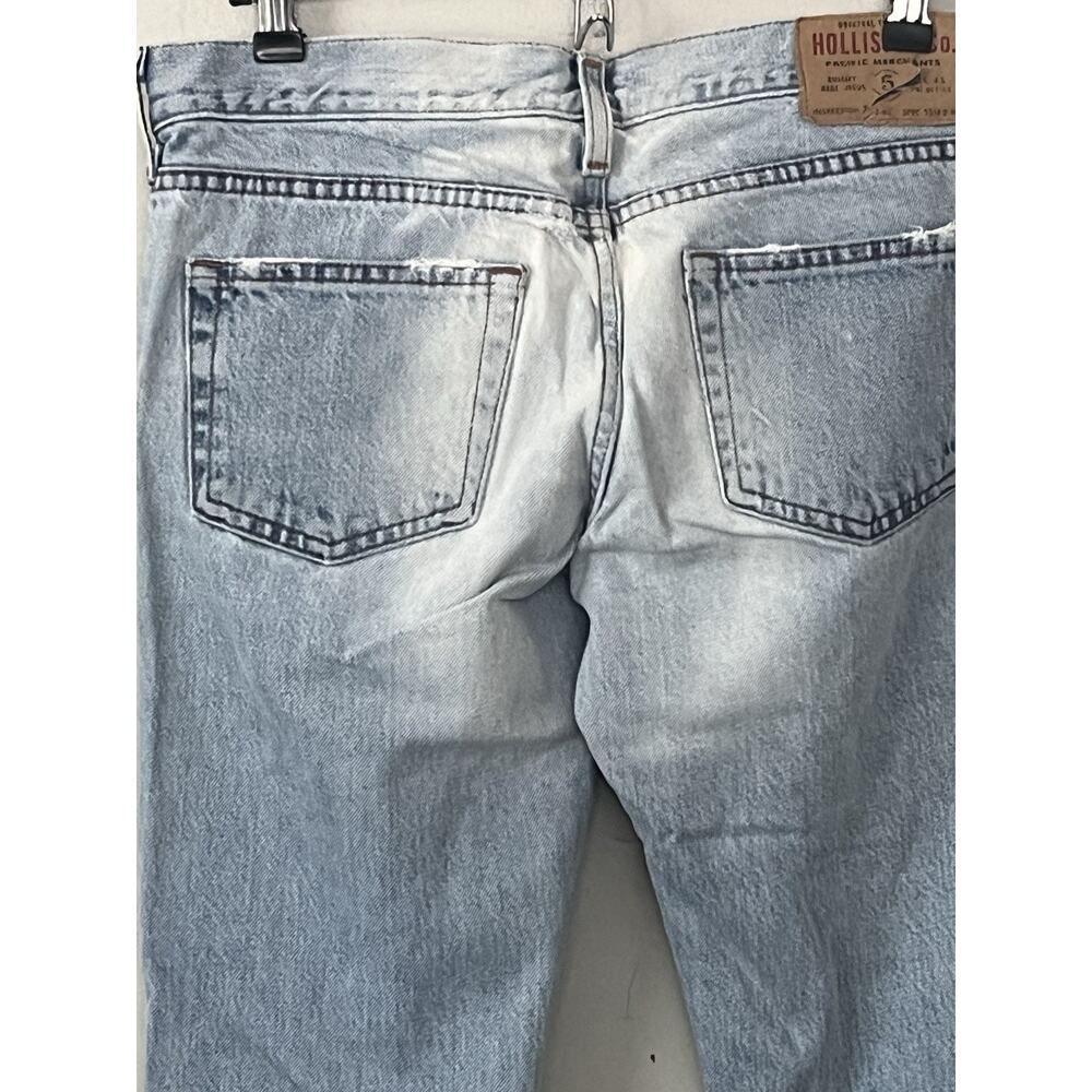 Vtg. Hollister Co Low-Rise Flare Jean 4 R 100% Cotton Boho Distressed Y2K Ripped - Picture 7 of 16